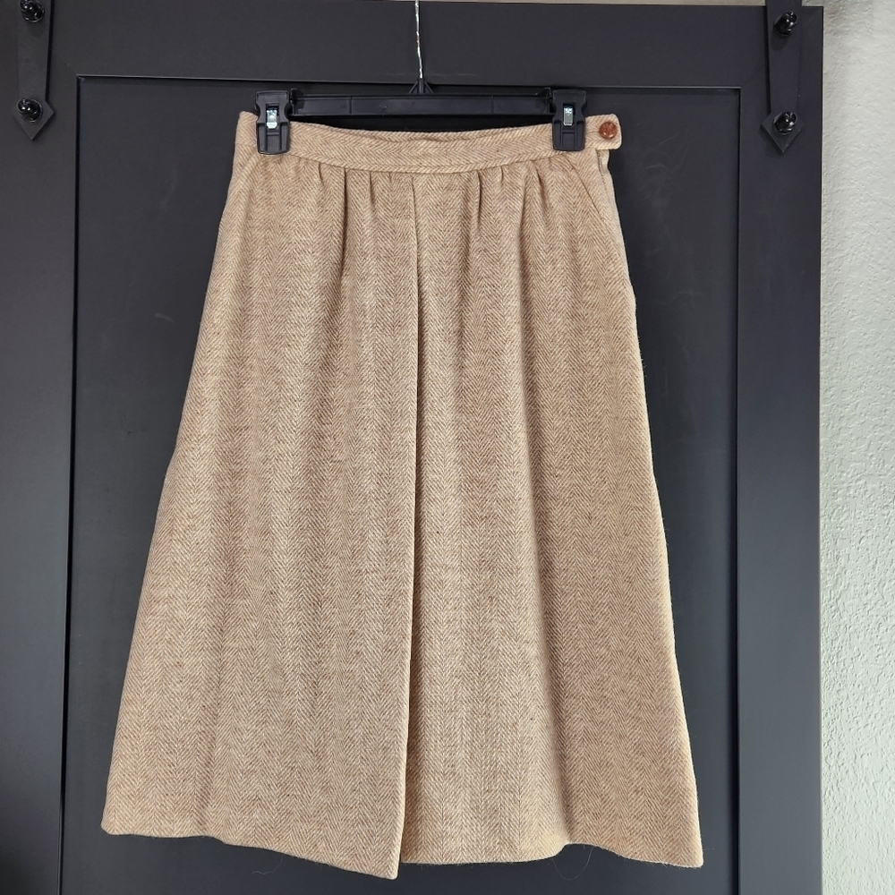 Vintage GORDON OF PHILADELPHIA WOOL HERRINGBONE SKIRT SIZE 8